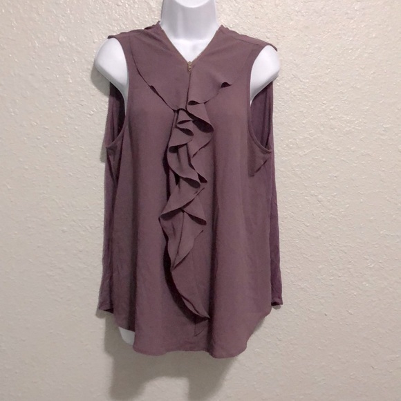 Tempted Purple Ruffled Blouse Womens Plus  Size 2X - Picture 5 of 11